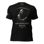 Black t-shirt with turbo graphic and text on a white background