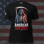 American Infidel Flag Bearer graphic black tee from Infidel Collective