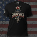 Sugar Spice and Gunpowder Liberty skull and torch front print black tee from Infidel Collective