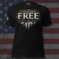distressed Free for Those Who Swear It American flag design front print black tee from Infidel Collective