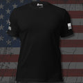 Infidel Collective Tee With Arm Hits in black with clean front and sleeve graphics