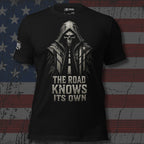 The Road Knows Its Own reaper graphic black tee from Infidel Collective