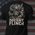 This Woman Doesn't Flinch Rattlesnake Back Print Tee, black tee, back view