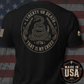 USA Made Vintage Liberty or Death Creed Back Print Tee