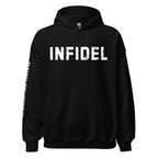 Infidel definition back print black hoodie from Infidel Collective