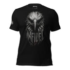 Infidel eagle head front print black tee from Infidel Collective