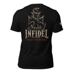 Infidel Fealty to No Man iron cross serpent back print black tee from Infidel Collective
