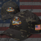 Infidel Cobra Yellow embroidered hat with American flag side patch from Infidel Collective
