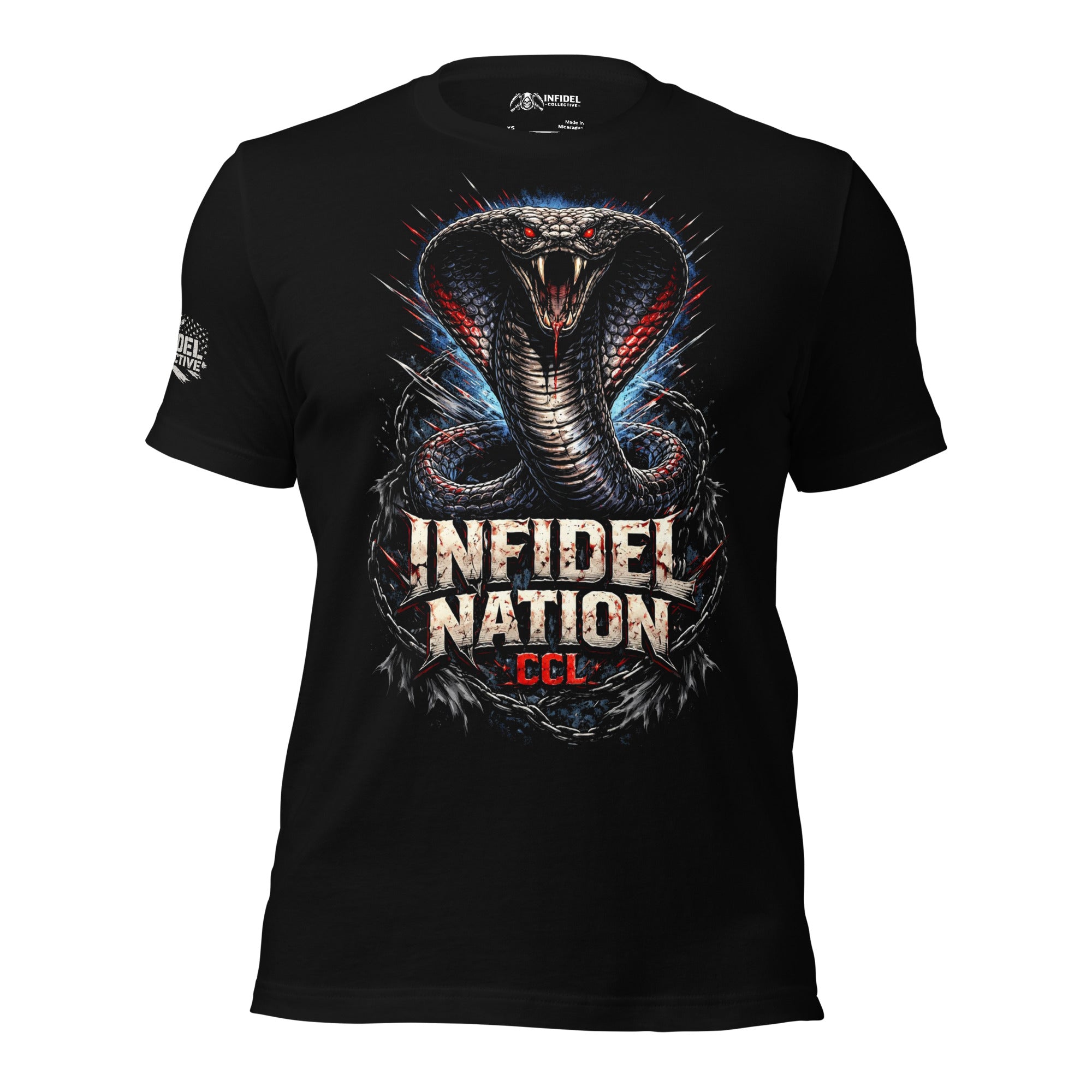 Infidel Nation CCL cobra graphic black tee from Infidel Collective