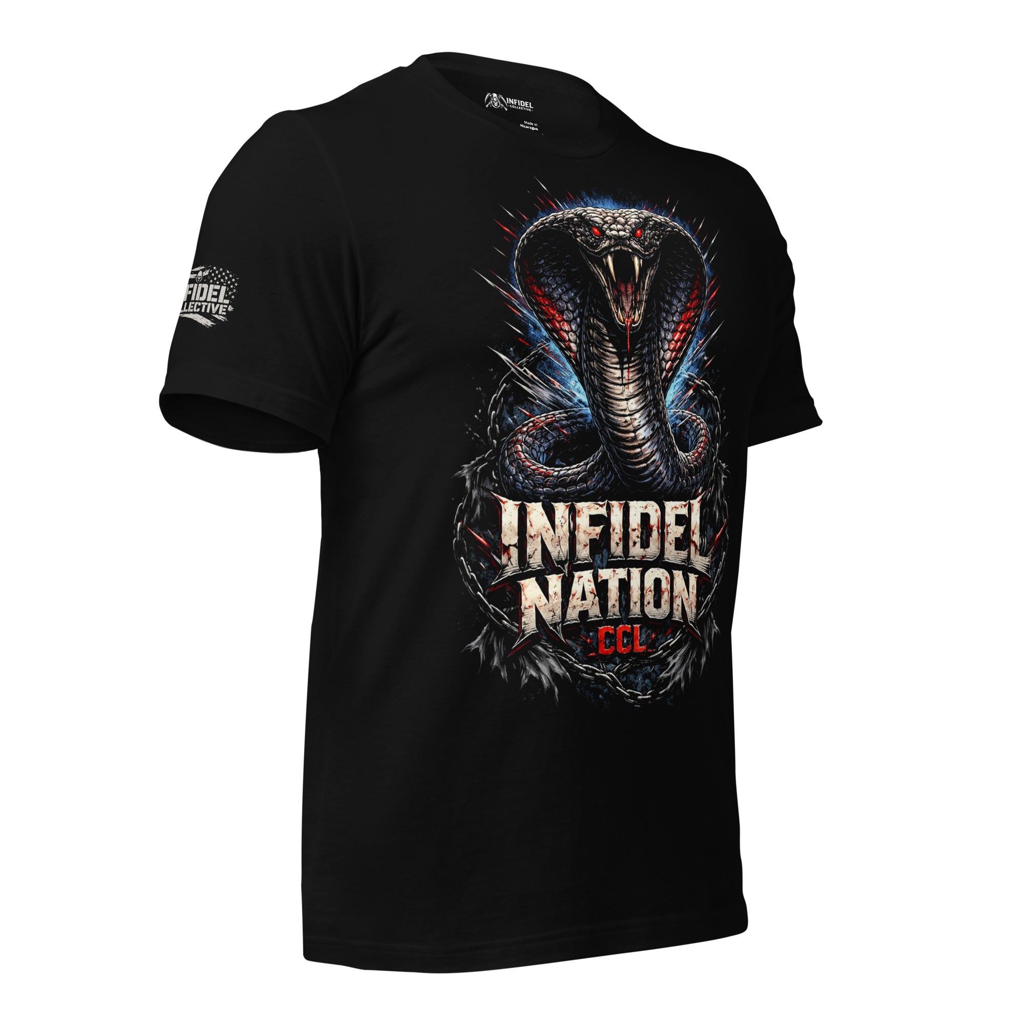 Infidel Nation CCL cobra graphic black tee from Infidel Collective