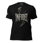 Infidel hooded reaper scythe graphic black tee from Infidel Collective