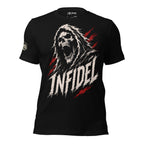 Infidel Red Strike Reaper graphic black tee from Infidel Collective