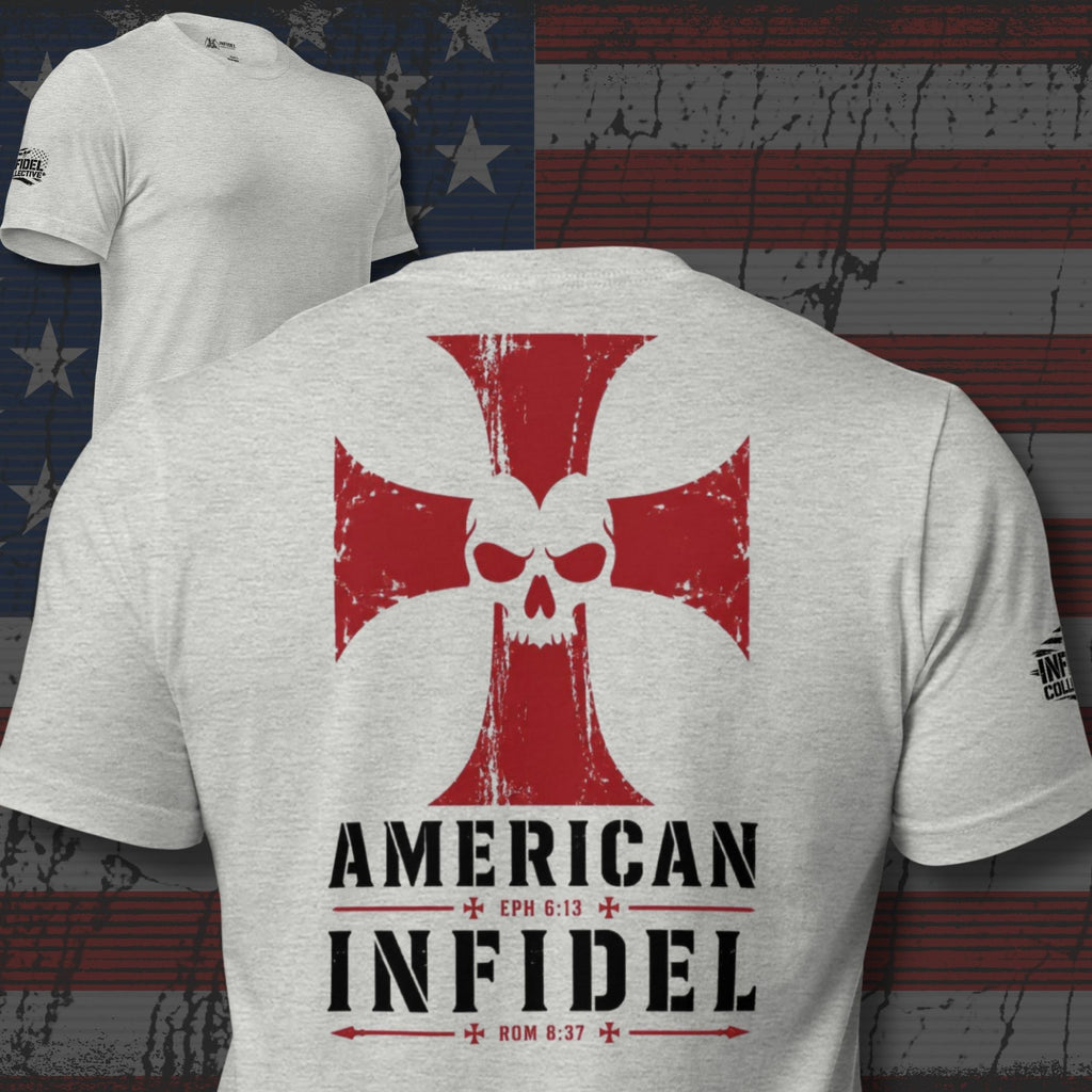 Infidel Script Cross back print tee from Infidel Collective