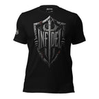 Infidel Shield flag graphic black tee from Infidel Collective