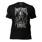 Last to Kneel Infidel warrior graphic black tee from Infidel Collective