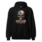 Lone Star Strong skull Texas flag front print black hoodie from Infidel Collective