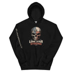 Lone Star Strong skull Texas flag front print black hoodie from Infidel Collective