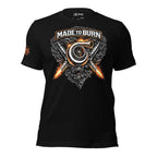 Made to Burn fuel injectors graphic black tee from Infidel Collective