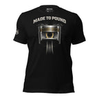 Made to Pound piston graphic black tee from Infidel Collective