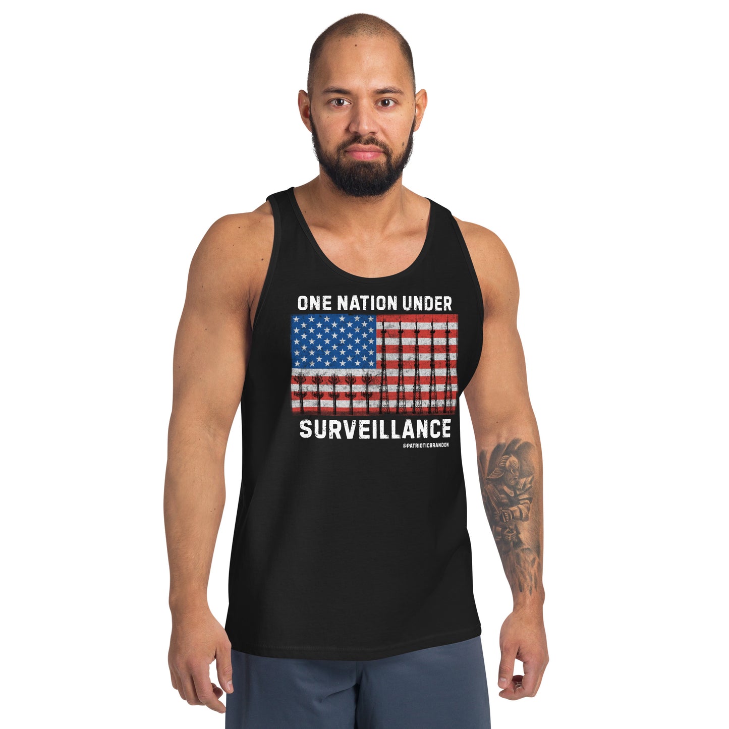 PatrioticBrandon One Nation Black Tank Top  Infidel Collective