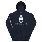 Molon Labe Spartan helmet front print navy hoodie from Infidel Collective