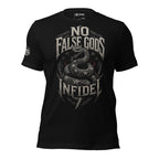 No False Gods Infidel rattlesnake graphic black tee from Infidel Collective