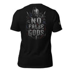 No False Gods Spartan back print black tee from Infidel Collective