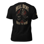 No Masters Hell Bent biker skull back print black tee from Infidel Collective