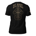 No Road Back iron cross back print black tee from Infidel Collective