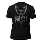 Patriot eagle shield back print black tee from Infidel Collective
