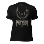 Patriot eagle shield front print black tee from Infidel Collective