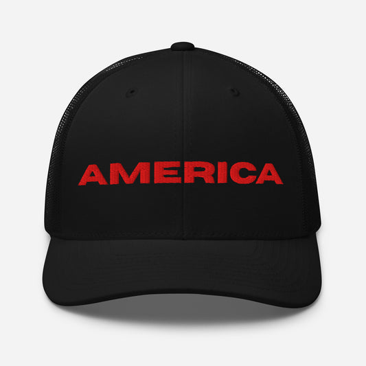 Cool AMERICA Custom Patriotic Red Stitch Snapback Trucker Hats (11 Colors)  Infidel Collective