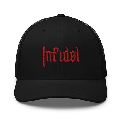Snapback Custom Trucker Hats INFIDEL Red Stitch Badass Cap for Men & Women  Infidel Collective