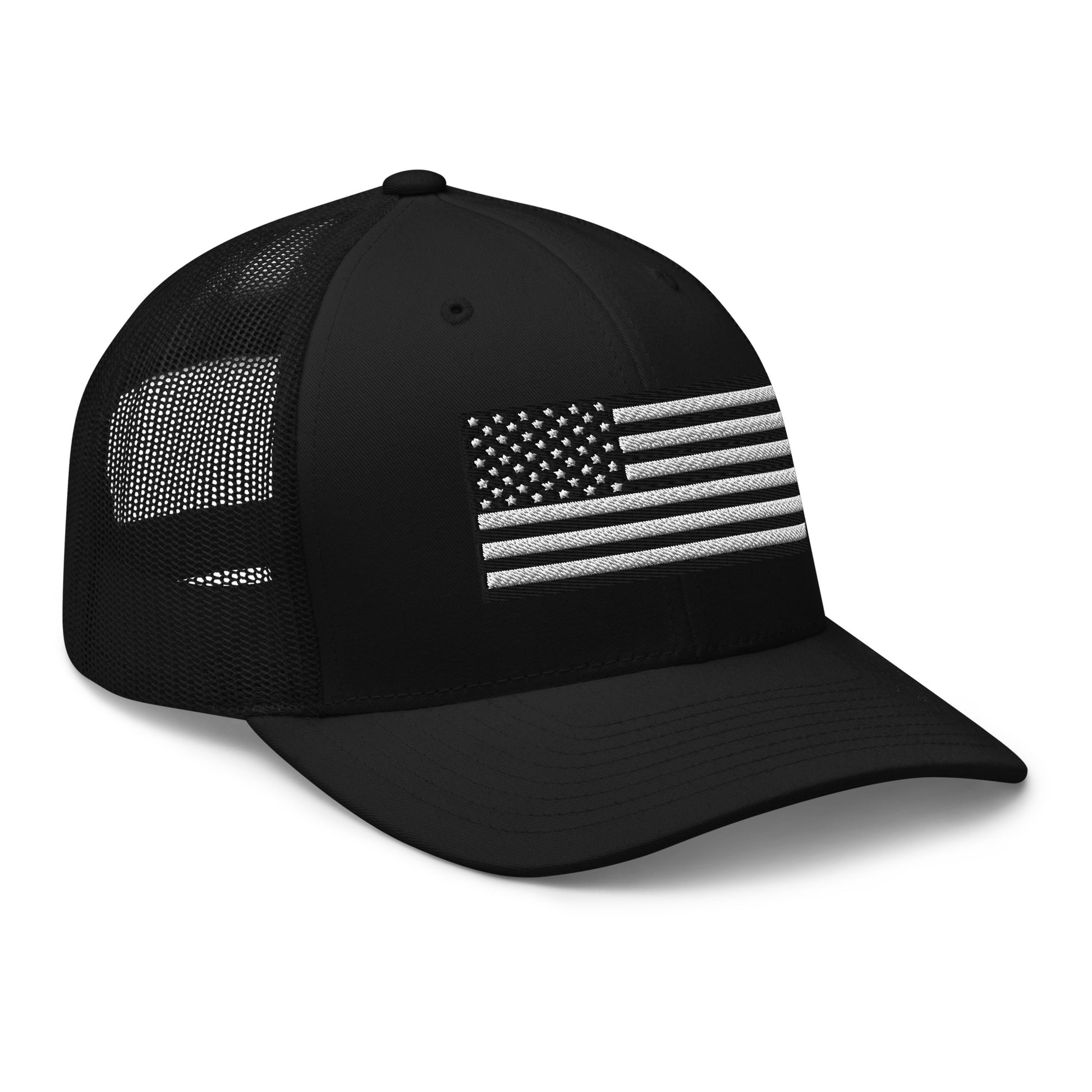 Monochrome US Flag Patriotic Hat - Snapback Custom Trucker Hats is 20 Colors  Infidel Collective