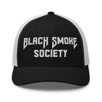 Hats Black-White Snapback Custom Trucker Hat to Rep the Black Smoke Society Lifestyle Infidel Collective
