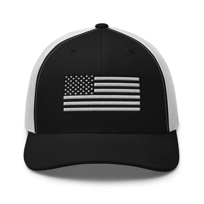 Monochrome US Flag Patriotic Hat - Snapback Custom Trucker Hats is 20 Colors  Infidel Collective