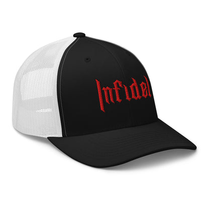 Snapback Custom Trucker Hats INFIDEL Red Stitch Badass Cap for Men & Women  Infidel Collective
