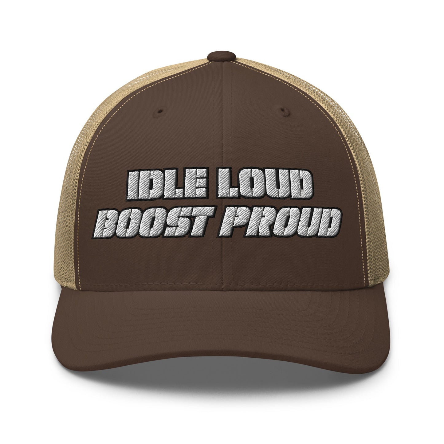 Hats Brown-Khaki Snapback Custom Trucker Hat to Wear Proud – Idle Loud Boost Proud Mens Diesel Hats Infidel Collective