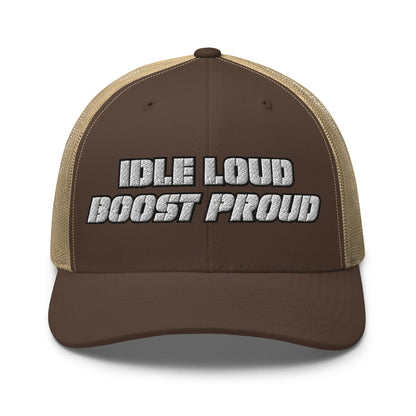 Hats Brown-Khaki Snapback Custom Trucker Hat to Wear Proud – Idle Loud Boost Proud Mens Diesel Hats Infidel Collective