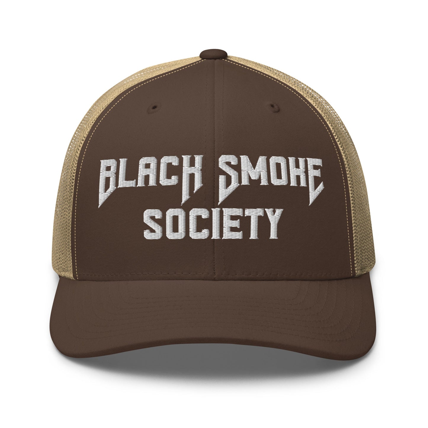 Hats Brown-Khaki Snapback Custom Trucker Hat to Rep the Black Smoke Society Lifestyle Infidel Collective