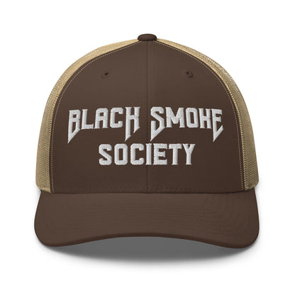 Hats Brown-Khaki Snapback Custom Trucker Hat to Rep the Black Smoke Society Lifestyle Infidel Collective
