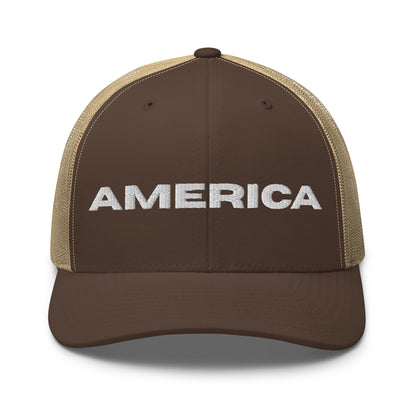 Snapback Custom Trucker Hats AMERICA Cool Patriotic Cap White Stitch  Infidel Collective