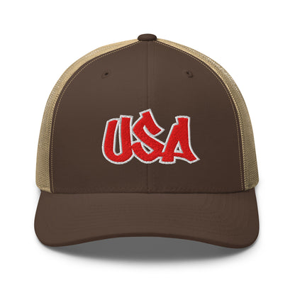 Cool USA Street Script Custom Patriotic Snapback Trucker Hats for Men & Women (20 Colors)  Infidel Collective
