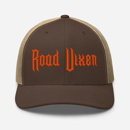Snapback Custom Trucker Hats Road Vixen Cap for Sexy Women - Orange Stitch  Infidel Collective