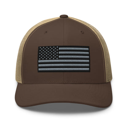 Blackout USA Flag Best Patriotic Custom Snapback Trucker Hats (20 Colors)  Infidel Collective