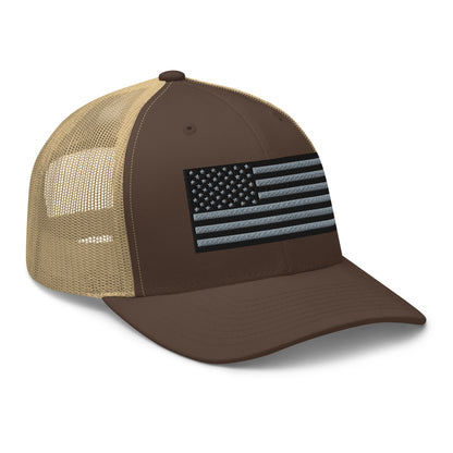 Blackout USA Flag Best Patriotic Custom Snapback Trucker Hats (20 Colors)  Infidel Collective