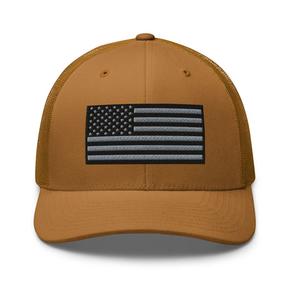 Blackout USA Flag Best Patriotic Custom Snapback Trucker Hats (20 Colors)  Infidel Collective