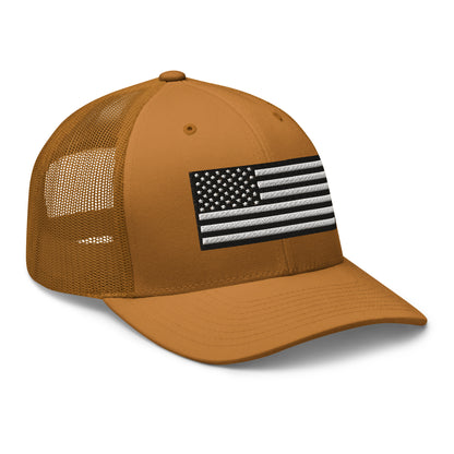 Monochrome US Flag Patriotic Hat - Snapback Custom Trucker Hats is 20 Colors  Infidel Collective