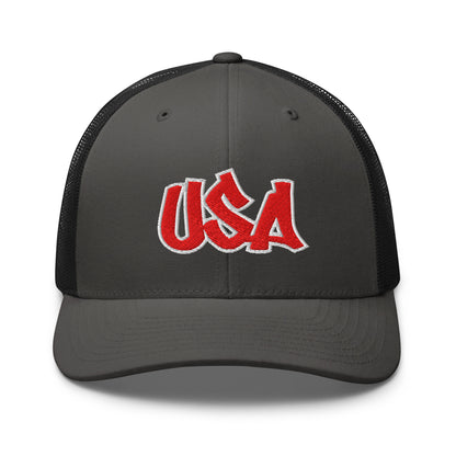 Cool USA Street Script Custom Patriotic Snapback Trucker Hats for Men & Women (20 Colors)  Infidel Collective