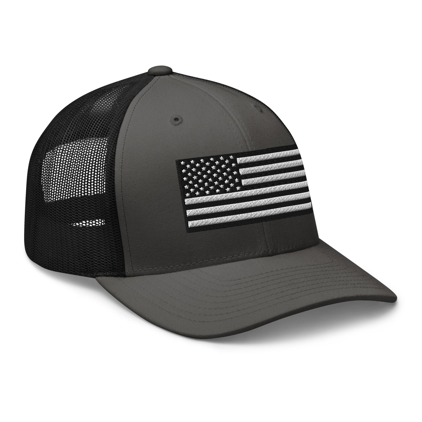 Monochrome US Flag Patriotic Hat - Snapback Custom Trucker Hats is 20 Colors  Infidel Collective